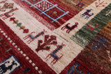 Tribal Persian Gabbeh Hand Knotted Wool Rug - 2' 7" X 4' 0" - Golden Nile