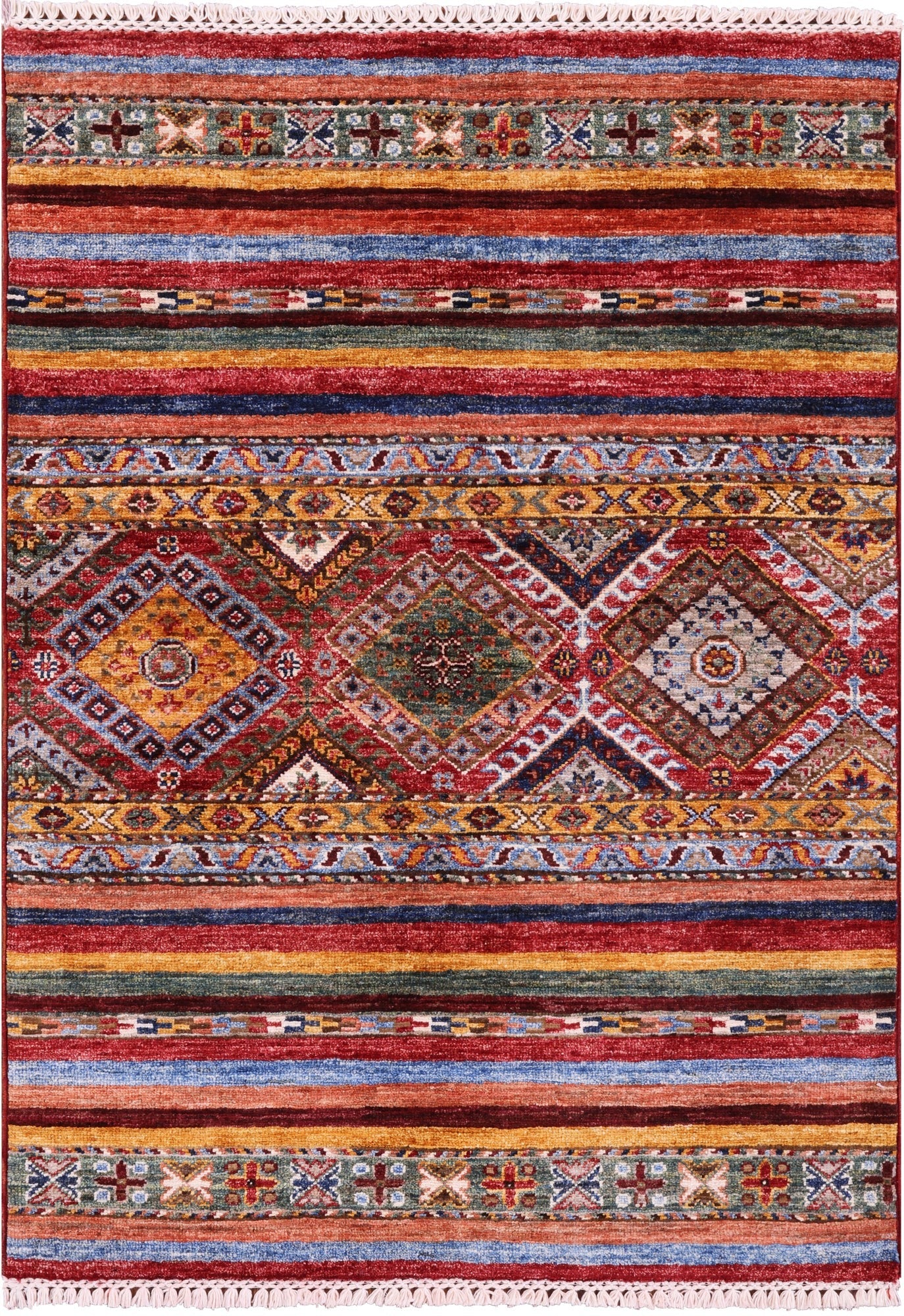 Khorjin Persian Gabbeh Hand Knotted Wool Rug - 2' 9" X 3' 10" - Golden Nile