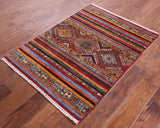 Khorjin Persian Gabbeh Hand Knotted Wool Rug - 2' 9" X 3' 10" - Golden Nile