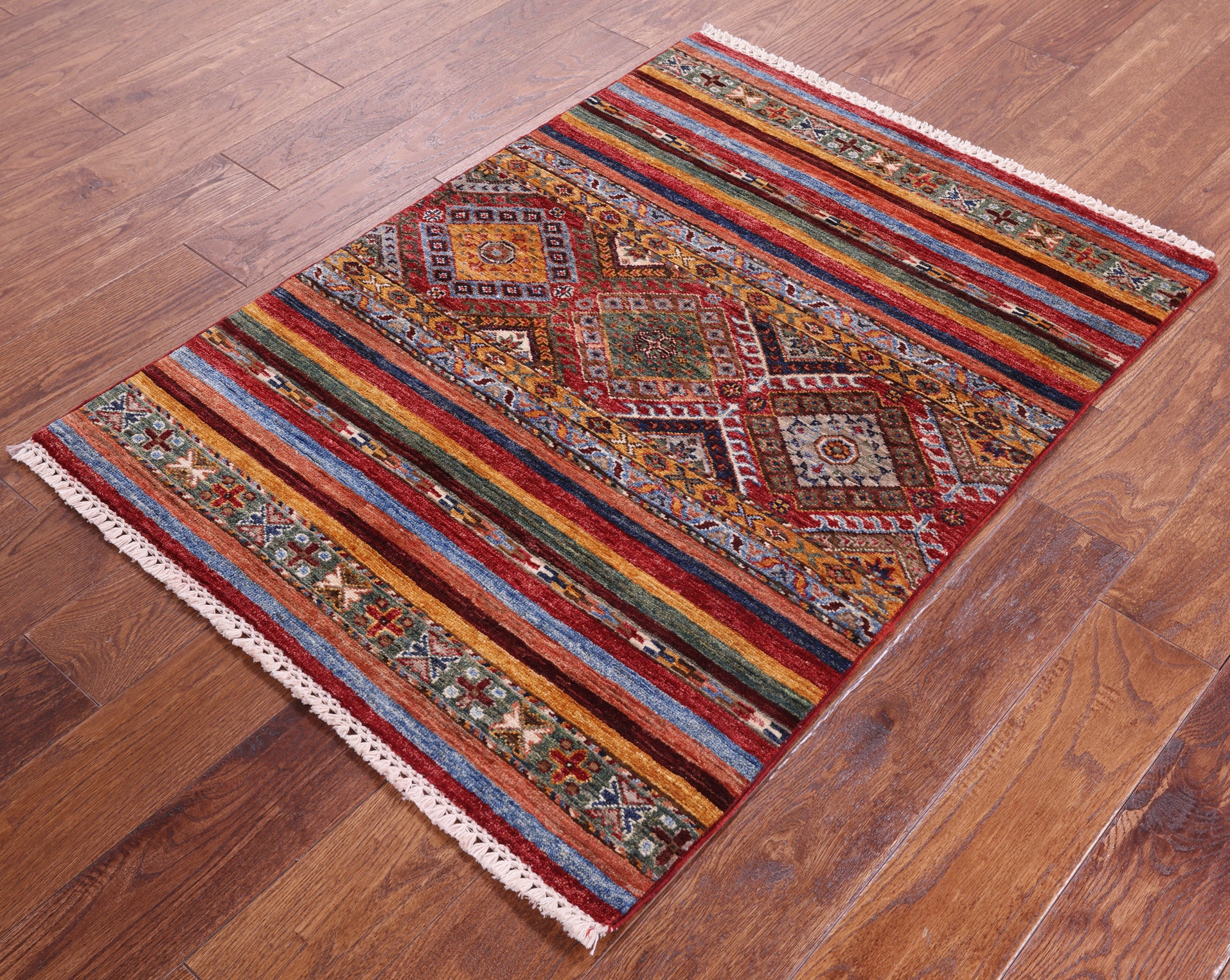 Khorjin Persian Gabbeh Hand Knotted Wool Rug - 2' 9" X 3' 10" - Golden Nile