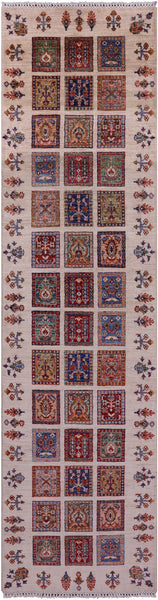 Ivory Garden Design Persian Handmade Wool Runner Rug - 2' 8" X 10' 0" - Golden Nile