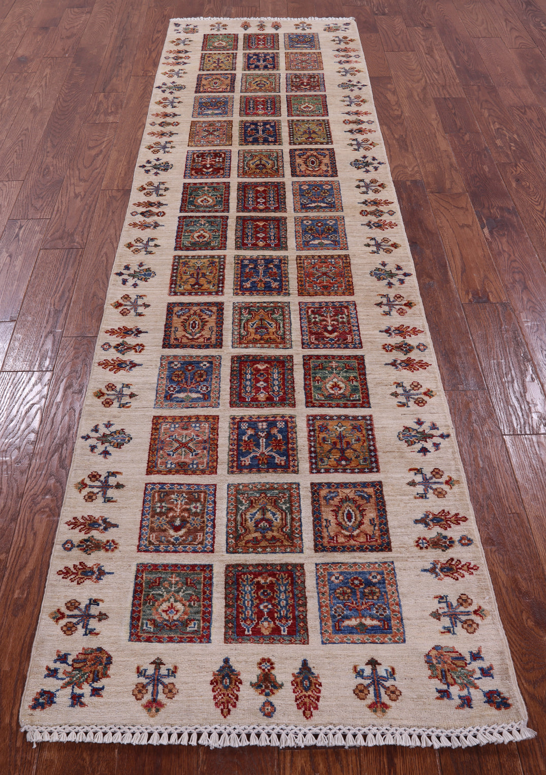 Ivory Garden Design Persian Handmade Wool Runner Rug - 2' 8" X 10' 0" - Golden Nile