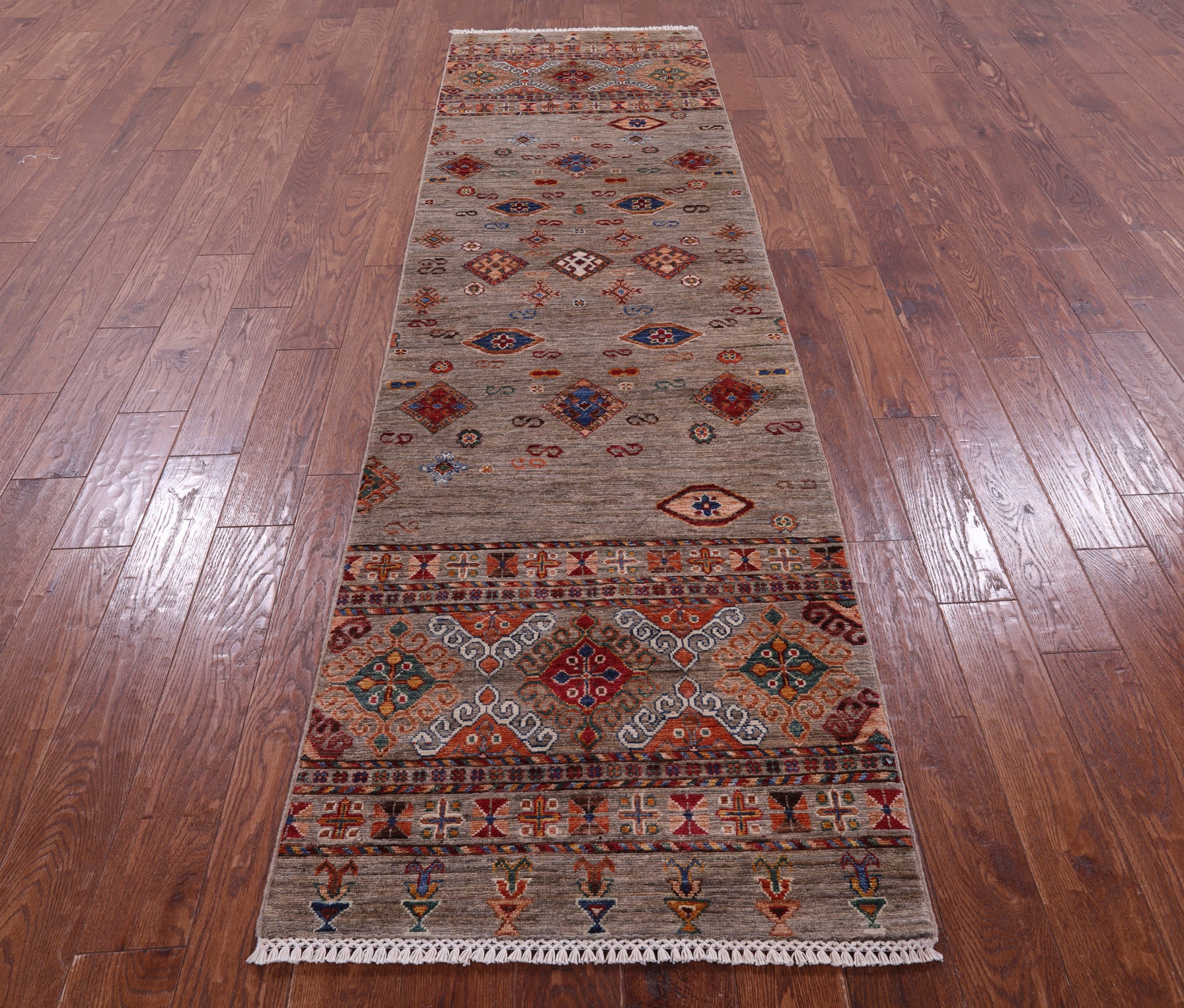 Khorjin Persian Gabbeh Handmade Wool Runner Rug - 2' 8" X 9' 8" - Golden Nile
