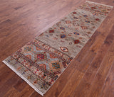 Khorjin Persian Gabbeh Handmade Wool Runner Rug - 2' 8" X 9' 8" - Golden Nile
