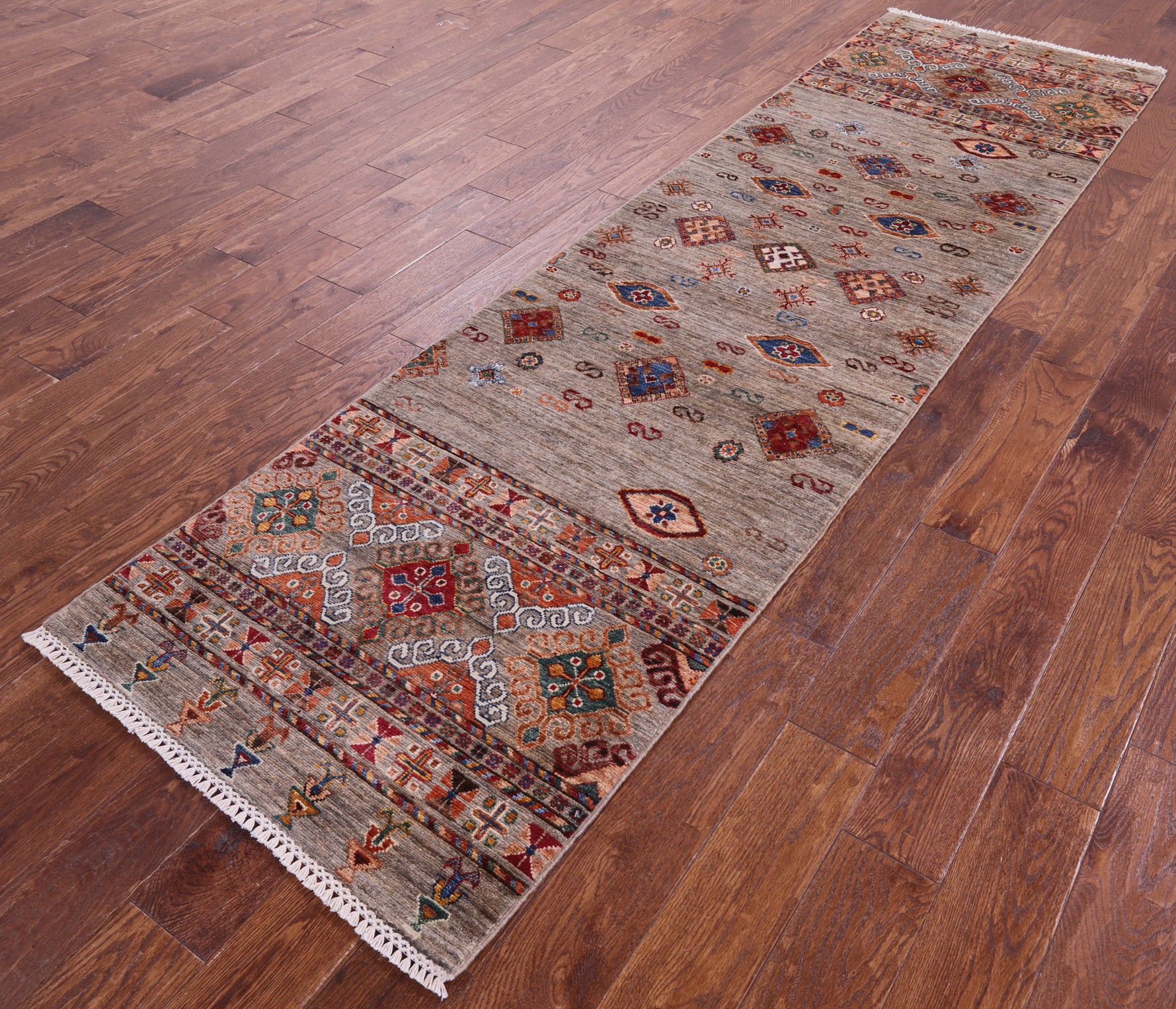 Khorjin Persian Gabbeh Handmade Wool Runner Rug - 2' 8" X 9' 8" - Golden Nile