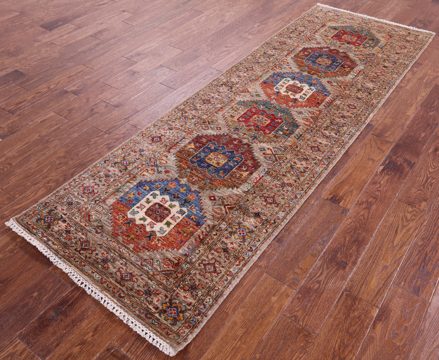 Turkmen Ersari Handmade Wool Runner Rug - 2' 10" X 8' 9" - Golden Nile