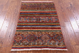 Khorjin Persian Gabbeh Hand Knotted Wool Rug - 2' 10" X 4' 3" - Golden Nile