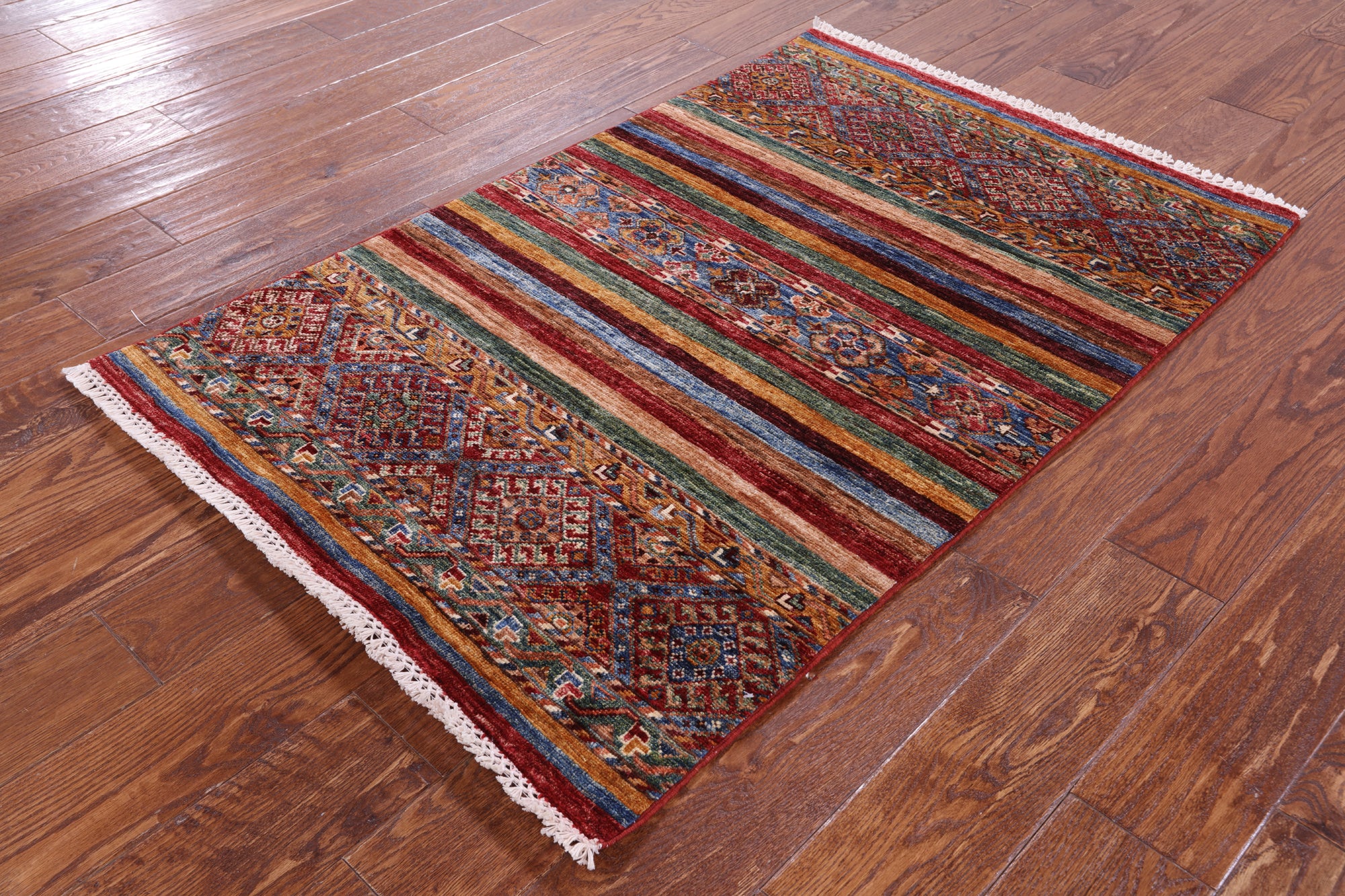 Khorjin Persian Gabbeh Hand Knotted Wool Rug - 2' 10" X 4' 3" - Golden Nile