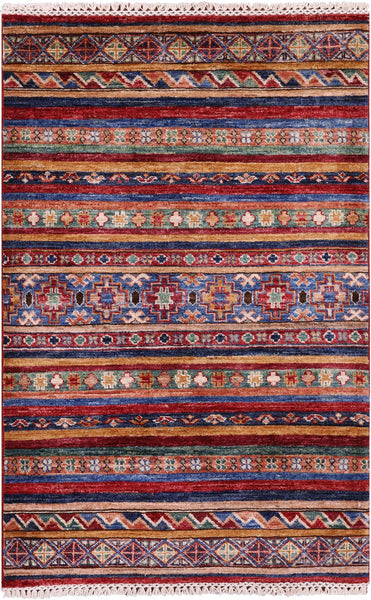 Khorjin Persian Gabbeh Hand Knotted Wool Rug - 2' 8" X 4' 0" - Golden Nile