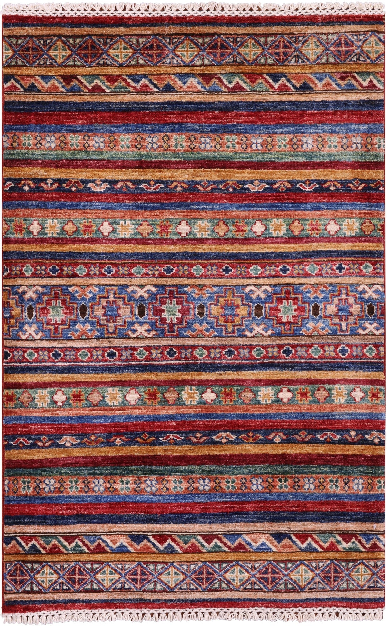 Khorjin Persian Gabbeh Hand Knotted Wool Rug - 2' 8" X 4' 0" - Golden Nile