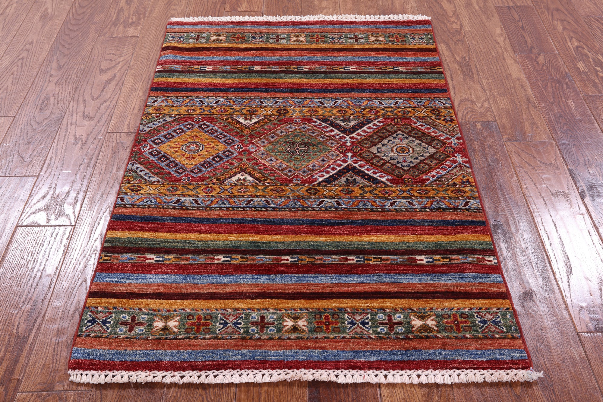 Khorjin Persian Gabbeh Hand Knotted Wool Rug - 2' 9" X 3' 11" - Golden Nile