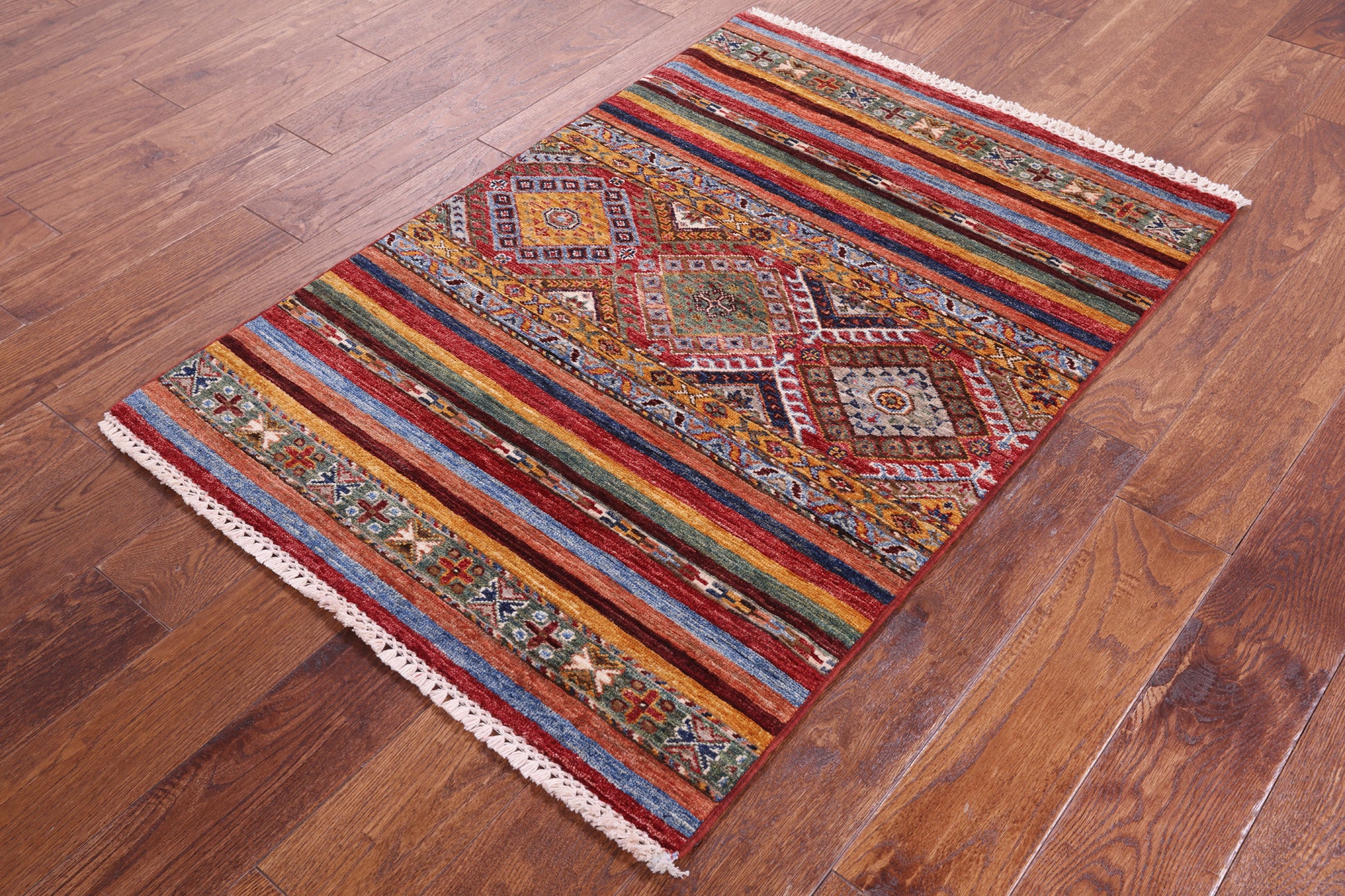 Khorjin Persian Gabbeh Hand Knotted Wool Rug - 2' 9" X 3' 11" - Golden Nile