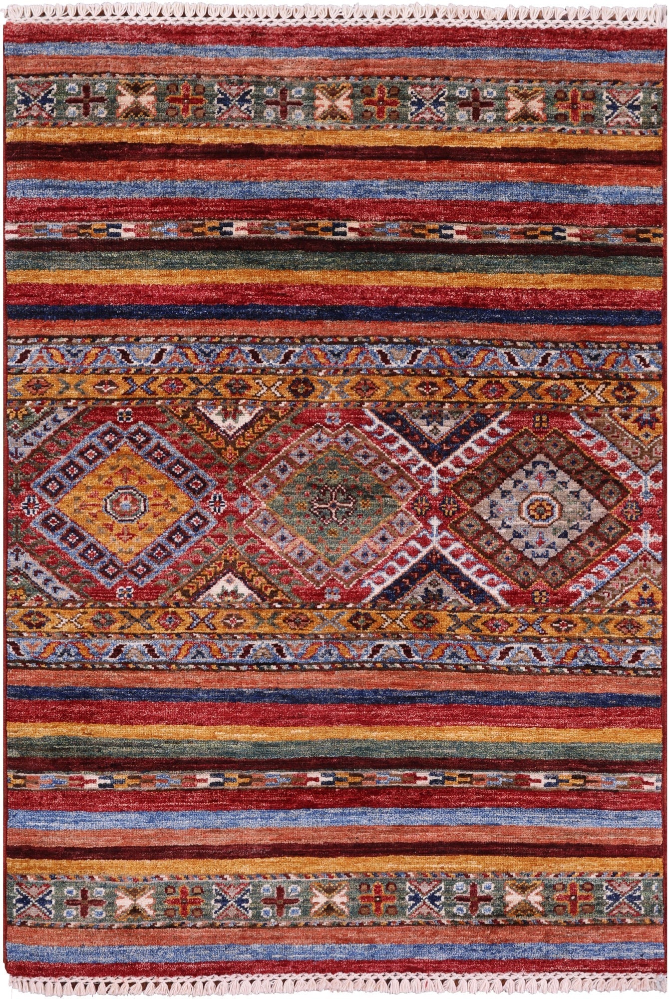 Khorjin Persian Gabbeh Hand Knotted Wool Rug - 2' 9" X 3' 11" - Golden Nile