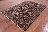 Brown Persian Tabriz Hand Knotted Wool Rug - 6' 4" X 8' 10" - Golden Nile