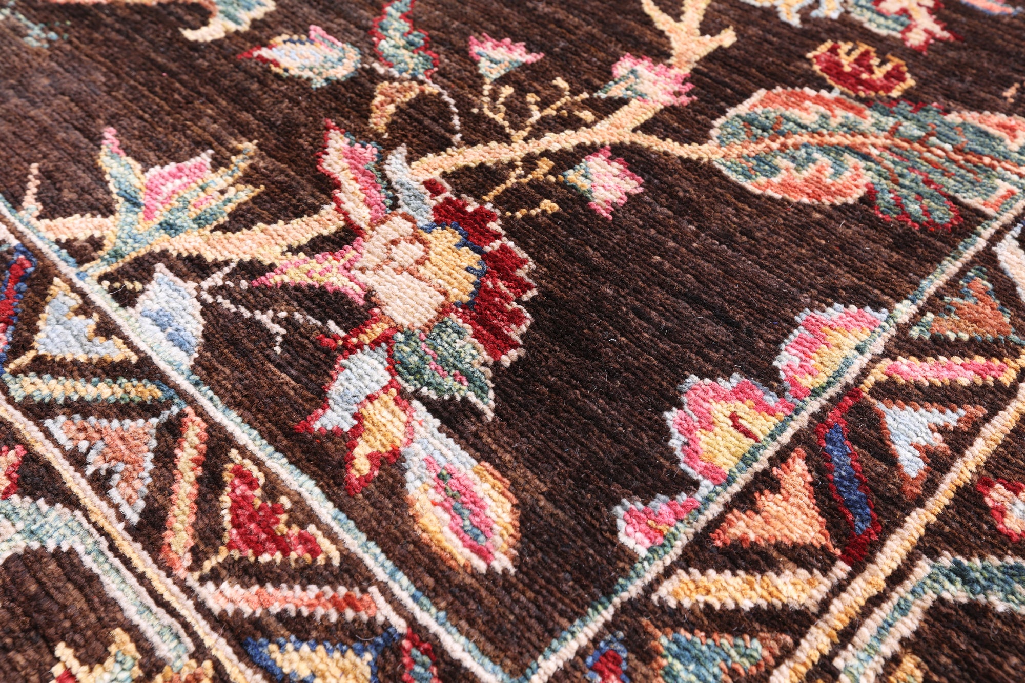 Brown Persian Tabriz Hand Knotted Wool Rug - 6' 4" X 8' 10" - Golden Nile