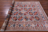 Grey Turkmen Ersari Hand Knotted Wool Rug - 6' 11" X 9' 8" - Golden Nile