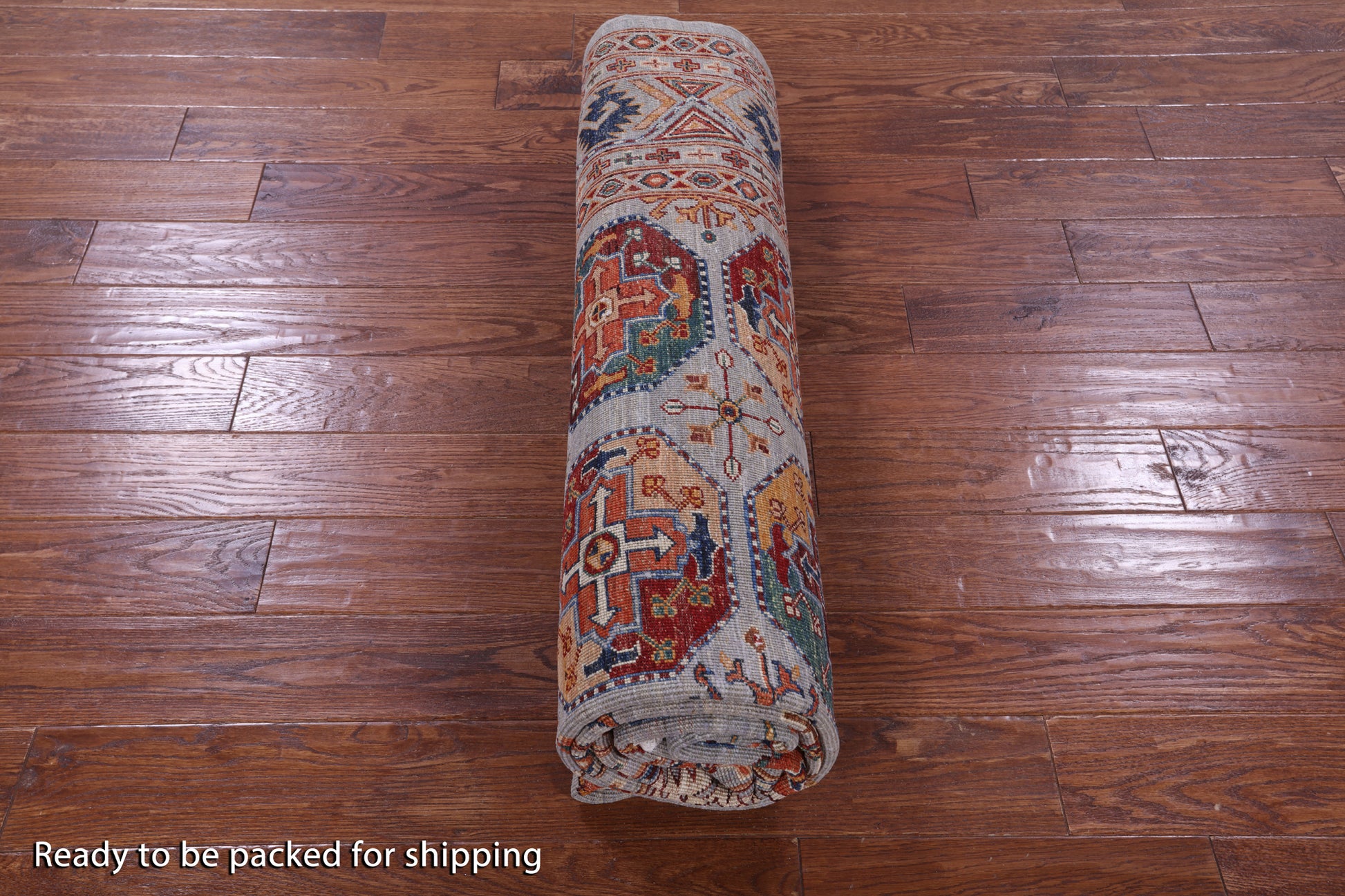 Grey Turkmen Ersari Hand Knotted Wool Rug - 6' 11" X 9' 8" - Golden Nile