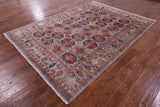 Grey Turkmen Ersari Hand Knotted Wool Rug - 6' 11" X 9' 8" - Golden Nile