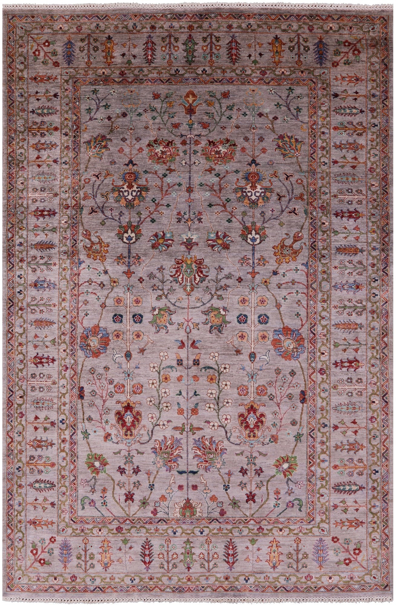 Persian Tabriz Hand Knotted Wool Rug - 6' 8" X 10' 2" - Golden Nile