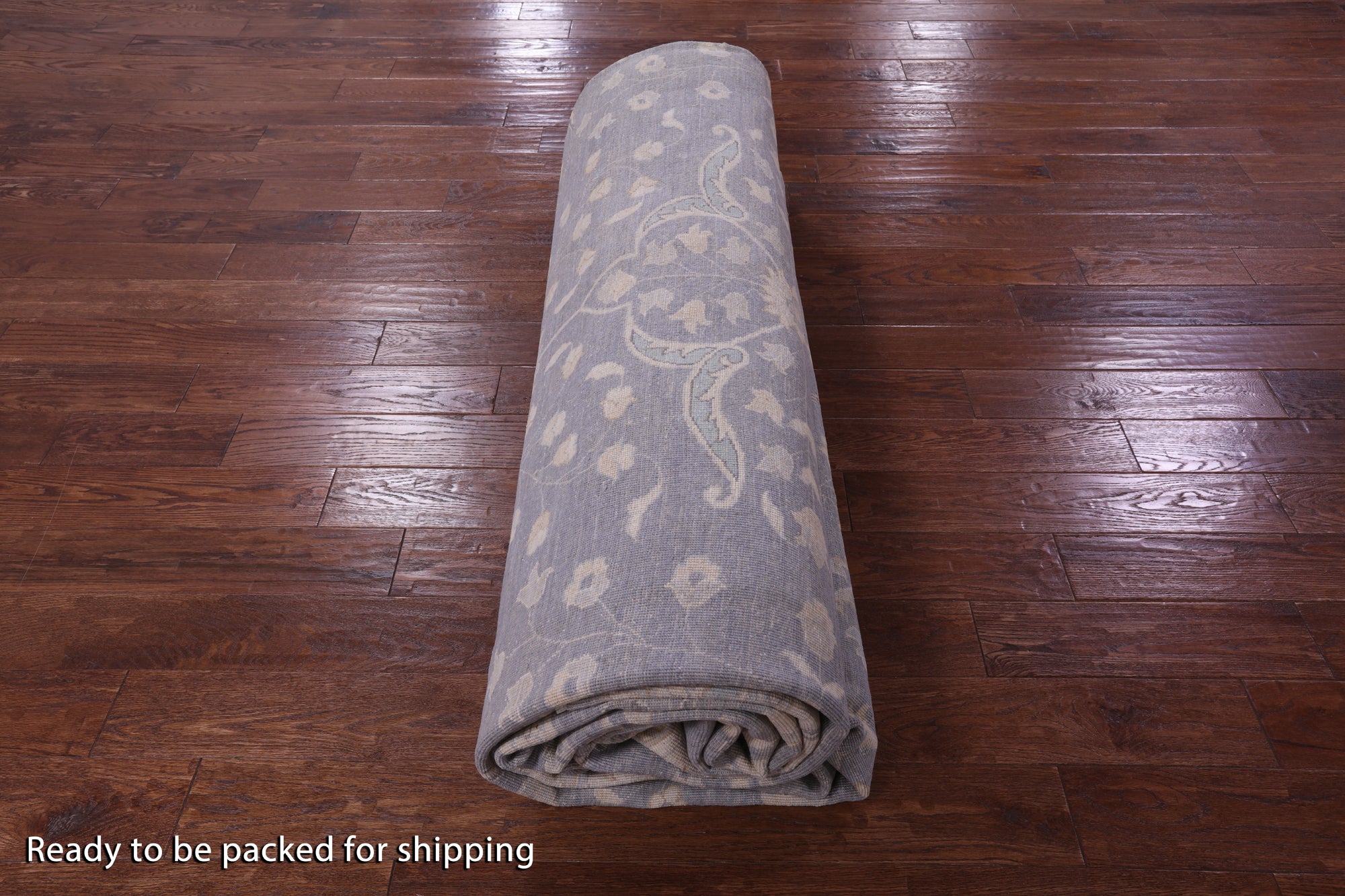 Grey Turkish Oushak Hand Knotted Wool Rug - 13' 4" X 19' 8" - Golden Nile