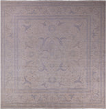 Ivory Square Turkish Oushak Hand Knotted Wool Rug - 15' 5" X 15' 8" - Golden Nile