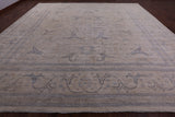 Ivory Square Turkish Oushak Hand Knotted Wool Rug - 15' 5" X 15' 8" - Golden Nile