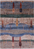 Tribal Persian Gabbeh Hand Knotted Wool Rug - 6' 6" X 9' 5" - Golden Nile