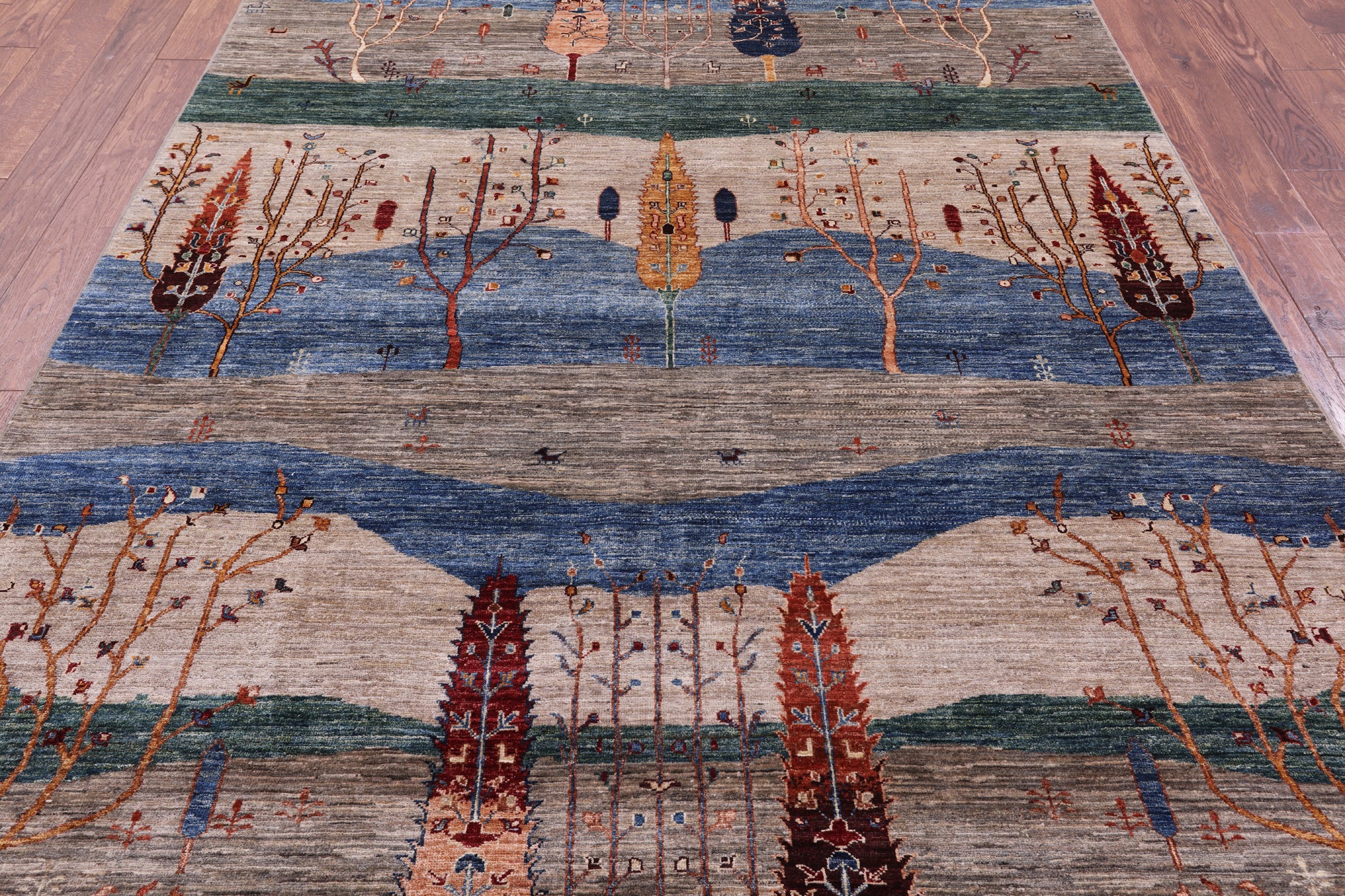 Tribal Persian Gabbeh Hand Knotted Wool Rug - 6' 6" X 9' 5" - Golden Nile