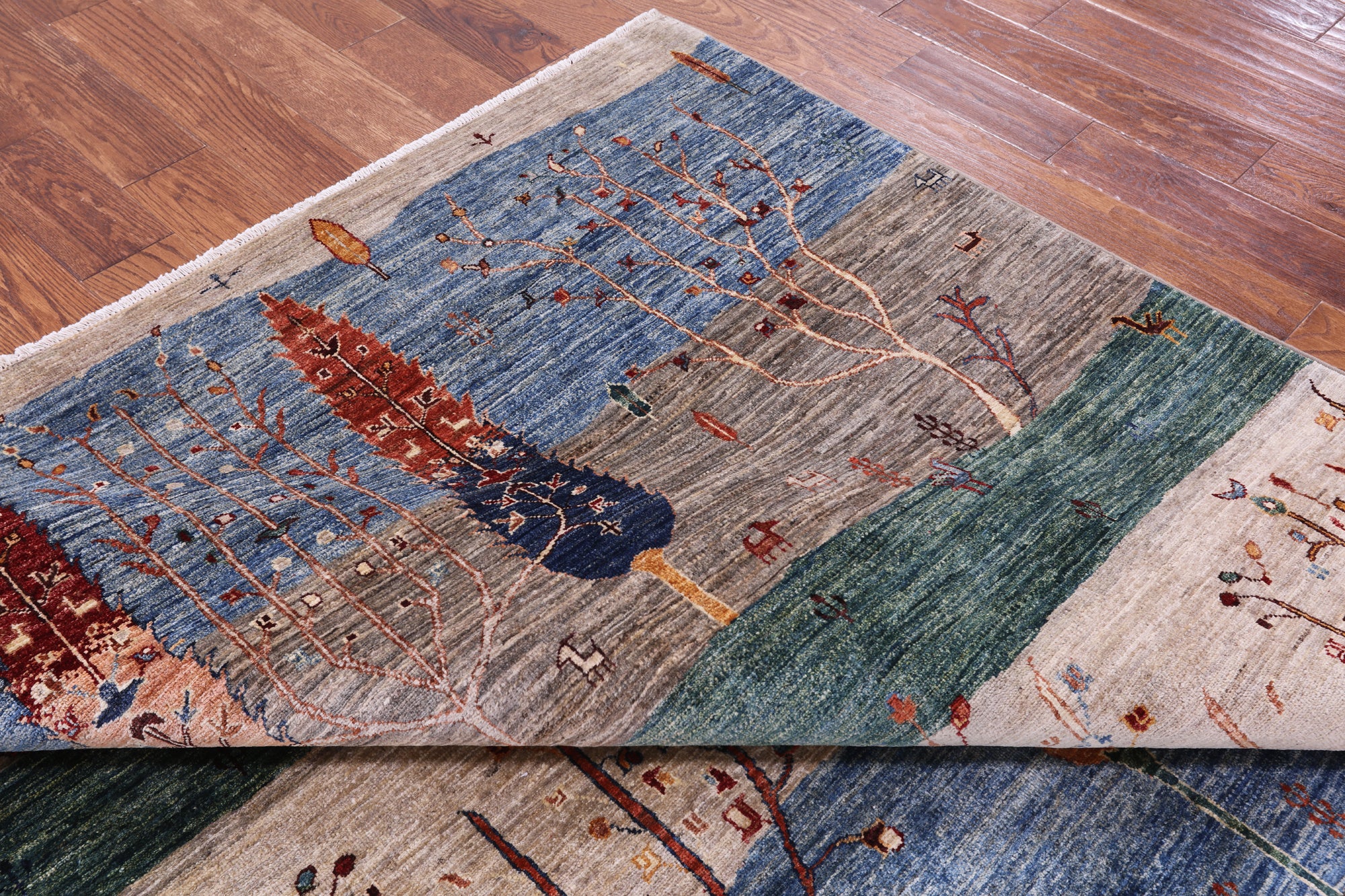 Tribal Persian Gabbeh Hand Knotted Wool Rug - 6' 6" X 9' 5" - Golden Nile
