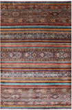 Khorjin Persian Gabbeh Hand Knotted Wool Rug - 6' 0" X 8' 11" - Golden Nile