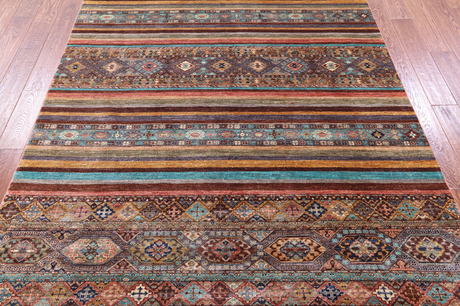 Khorjin Persian Gabbeh Hand Knotted Wool Rug - 6' 0" X 8' 11" - Golden Nile