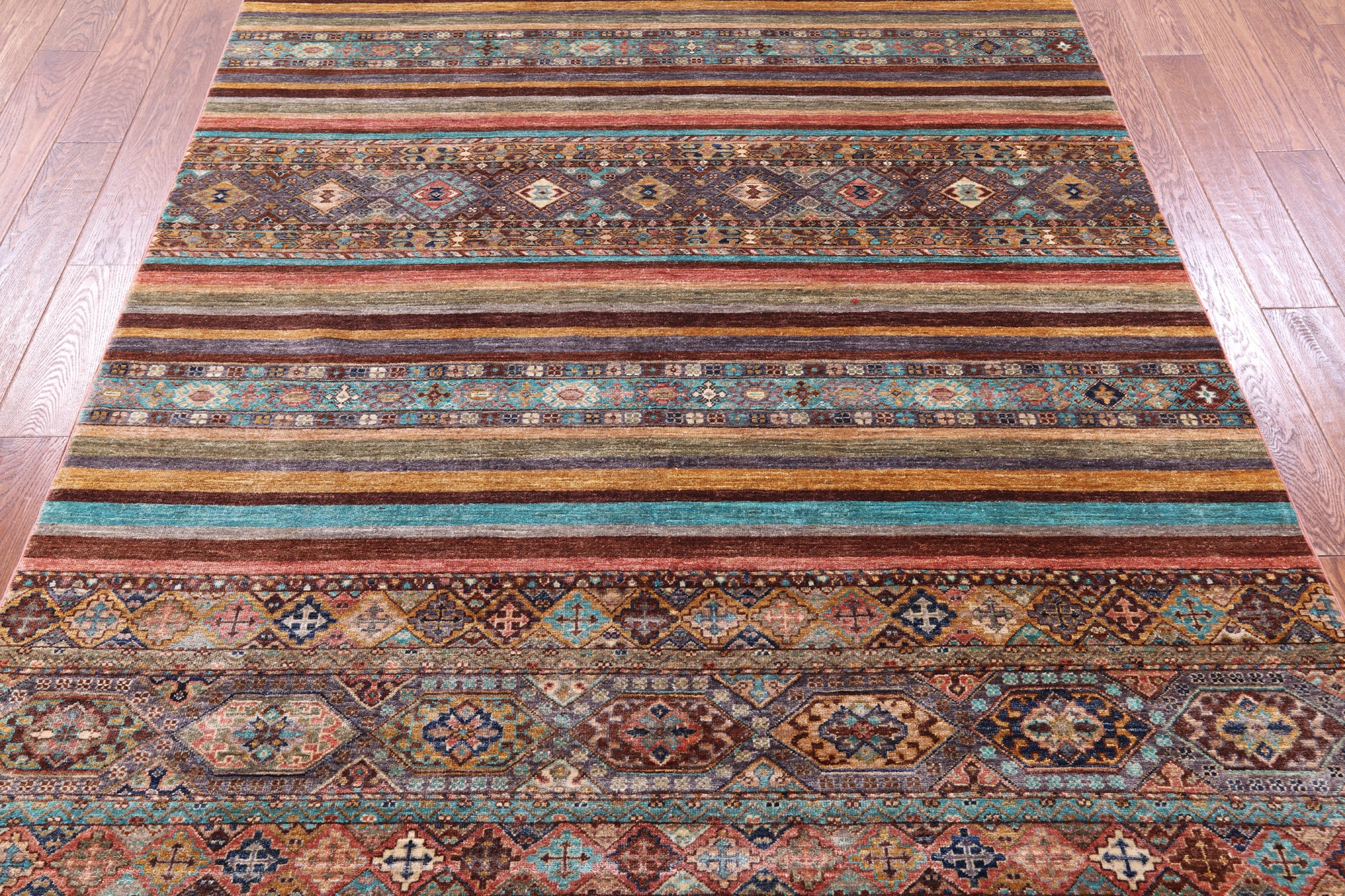Khorjin Persian Gabbeh Hand Knotted Wool Rug - 6' 0" X 8' 11" - Golden Nile