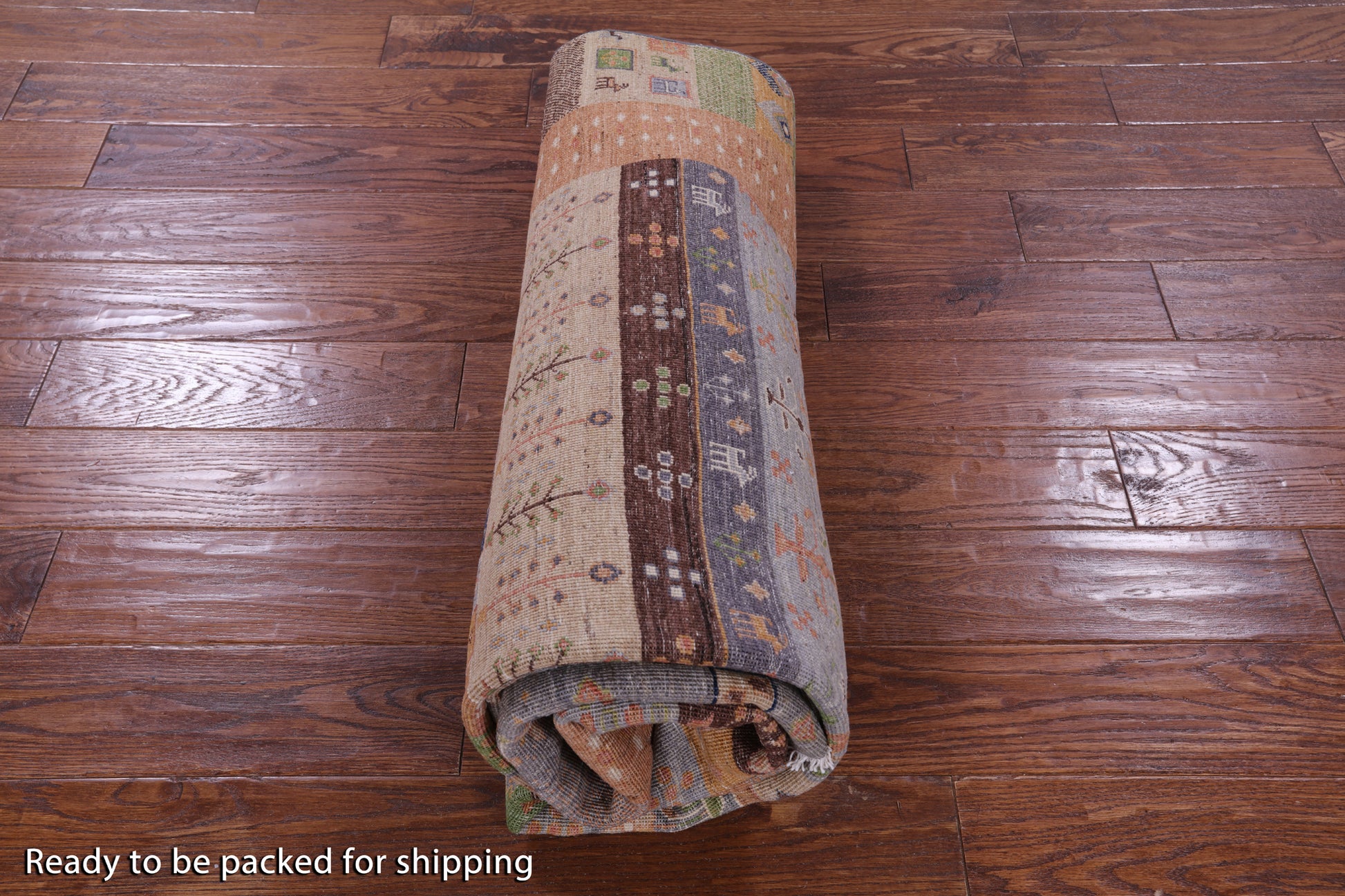 Tribal Persian Gabbeh Hand Knotted Wool Rug - 5' 10" X 8' 7" - Golden Nile