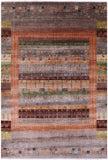 Tribal Persian Gabbeh Hand Knotted Wool Rug - 5' 10" X 8' 7" - Golden Nile