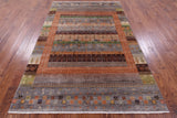 Tribal Persian Gabbeh Hand Knotted Wool Rug - 5' 10" X 8' 7" - Golden Nile