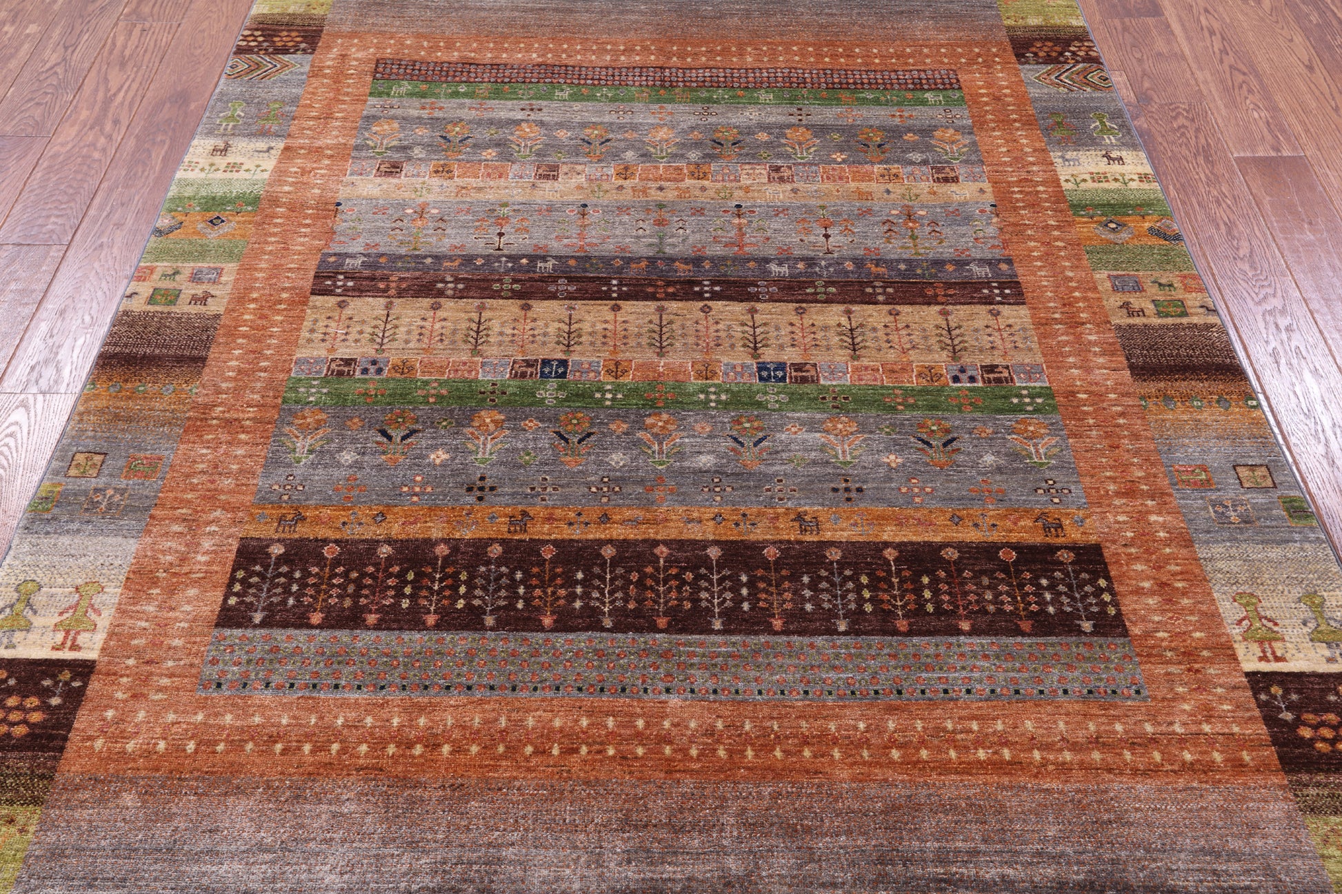 Tribal Persian Gabbeh Hand Knotted Wool Rug - 5' 10" X 8' 7" - Golden Nile