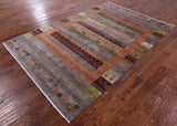 Tribal Persian Gabbeh Hand Knotted Wool Rug - 5' 10" X 8' 7" - Golden Nile