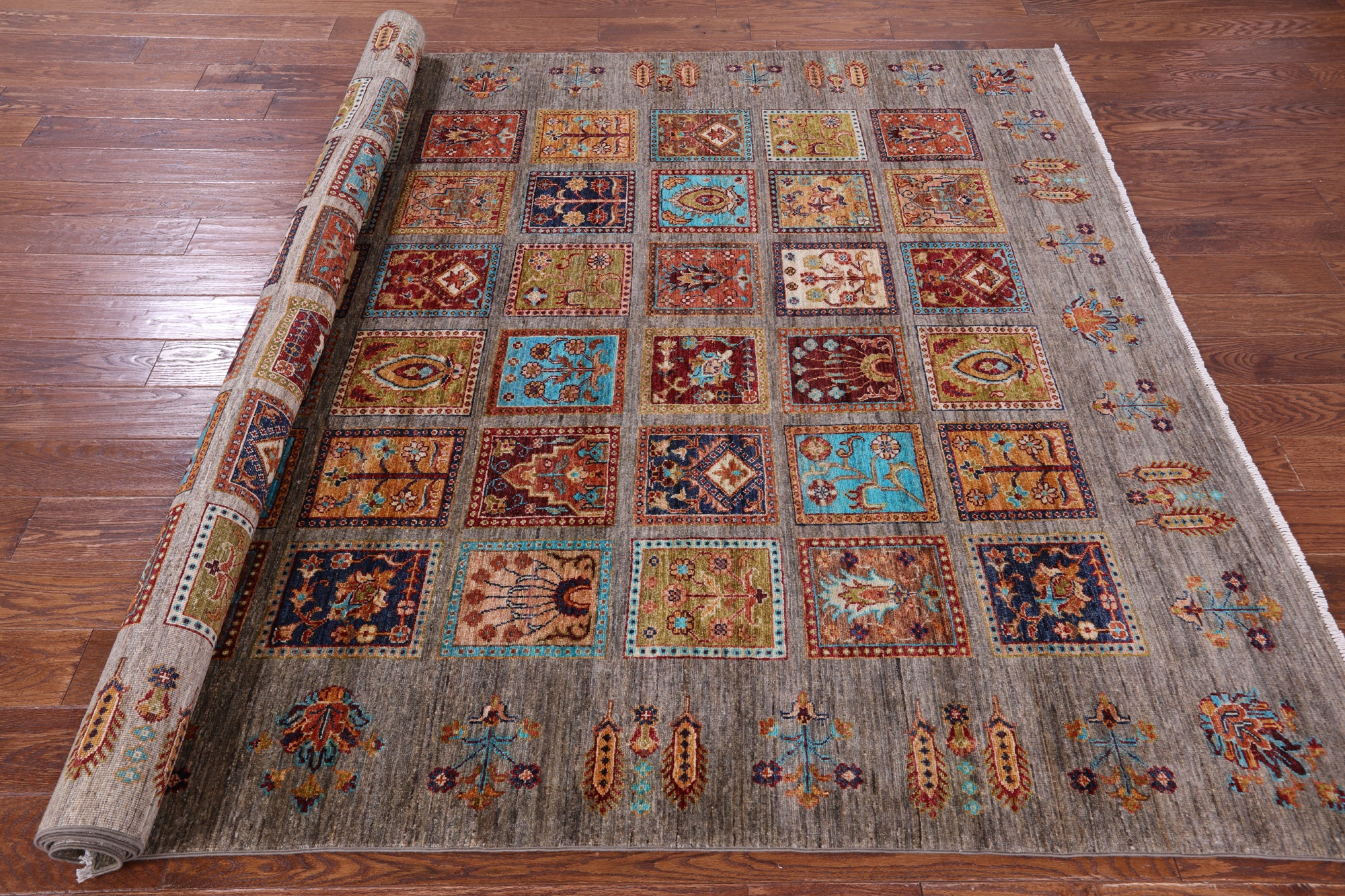 Garden Design Persian Hand Knotted Wool Rug - 6' 9" X 10' 3" - Golden Nile