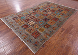 Garden Design Persian Hand Knotted Wool Rug - 6' 9" X 10' 3" - Golden Nile