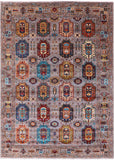 Turkmen Ersari Hand Knotted Wool Rug - 6' 11" X 9' 8" - Golden Nile