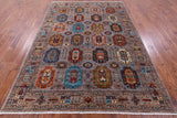 Turkmen Ersari Hand Knotted Wool Rug - 6' 11" X 9' 8" - Golden Nile