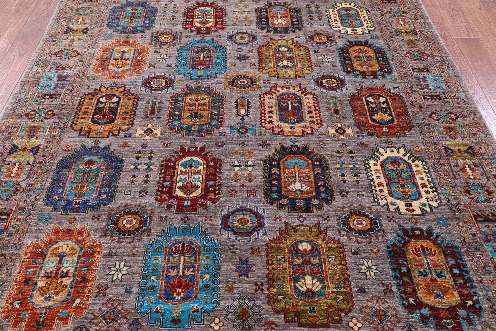 Turkmen Ersari Hand Knotted Wool Rug - 6' 11" X 9' 8" - Golden Nile