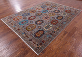 Turkmen Ersari Hand Knotted Wool Rug - 6' 11" X 9' 8" - Golden Nile
