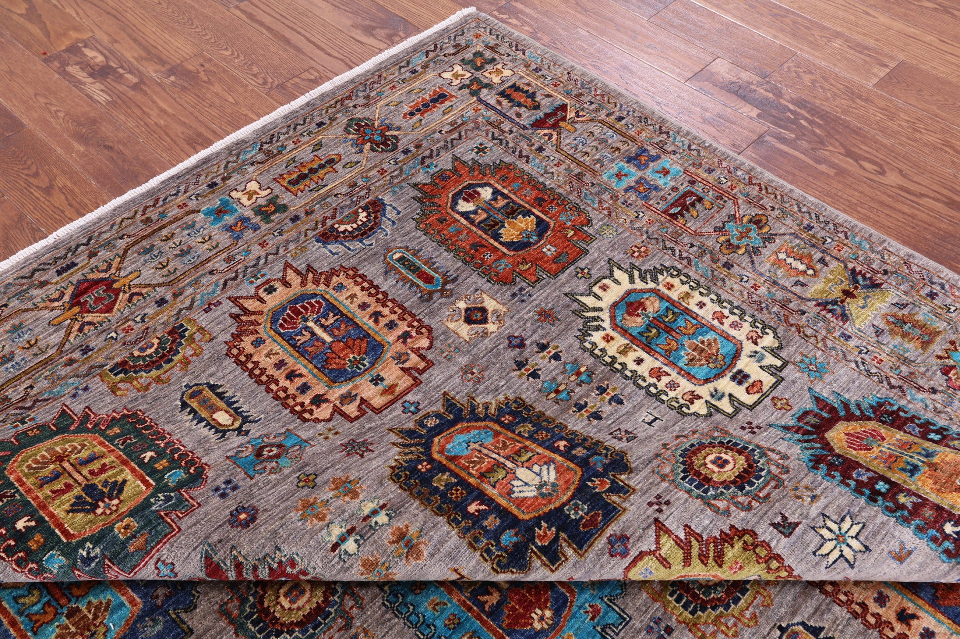 Turkmen Ersari Hand Knotted Wool Rug - 6' 11" X 9' 8" - Golden Nile