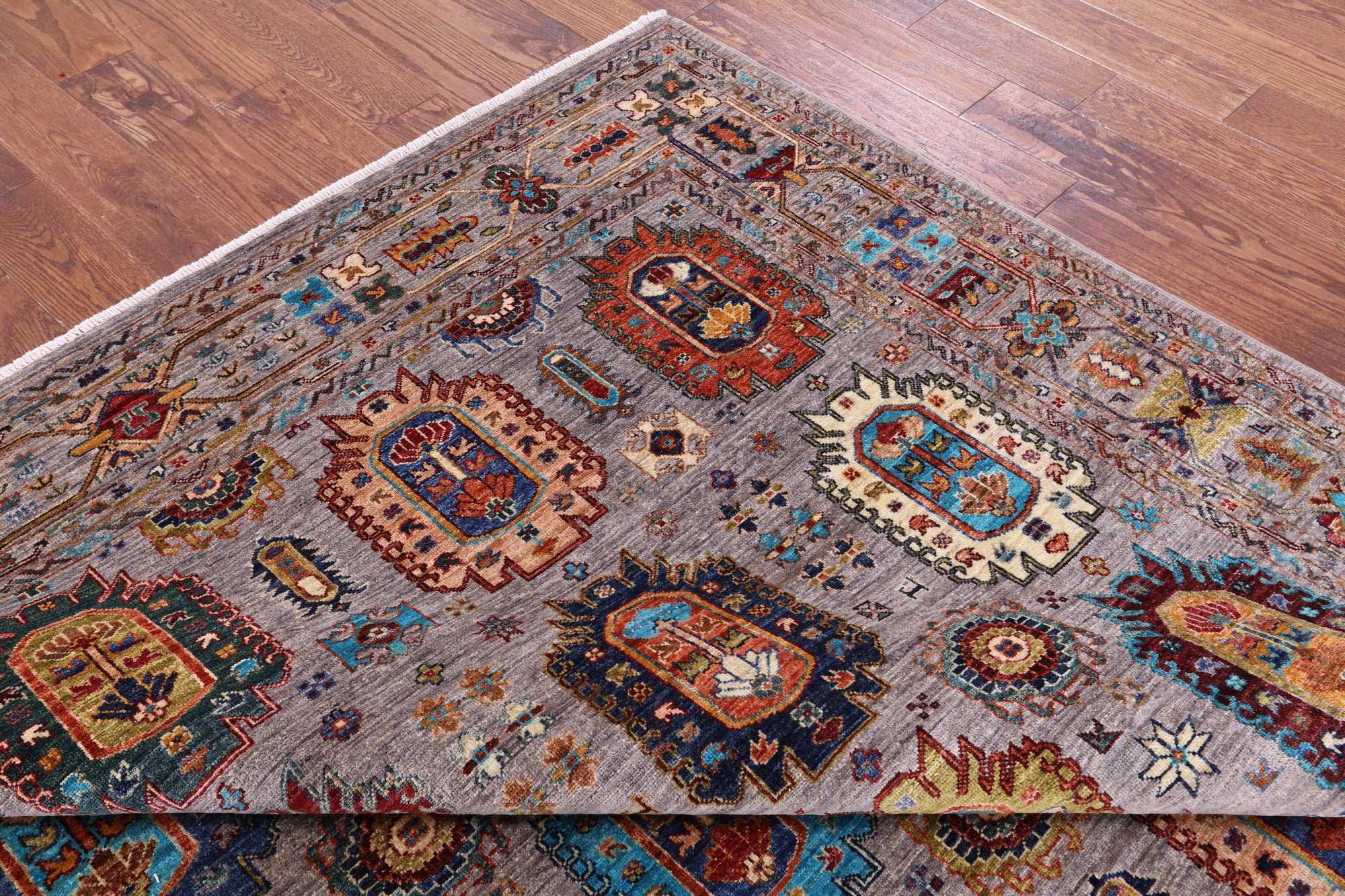 Turkmen Ersari Hand Knotted Wool Rug - 6' 11" X 9' 8" - Golden Nile