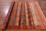 Tribal Persian Gabbeh Handmade Wool Rug - 6' 8" X 9' 10" - Golden Nile