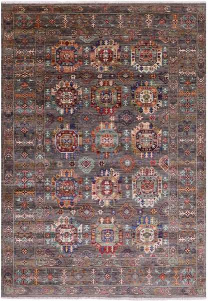 Turkmen Ersari Hand Knotted Wool Rug - 5' 9" X 8' 3" - Golden Nile