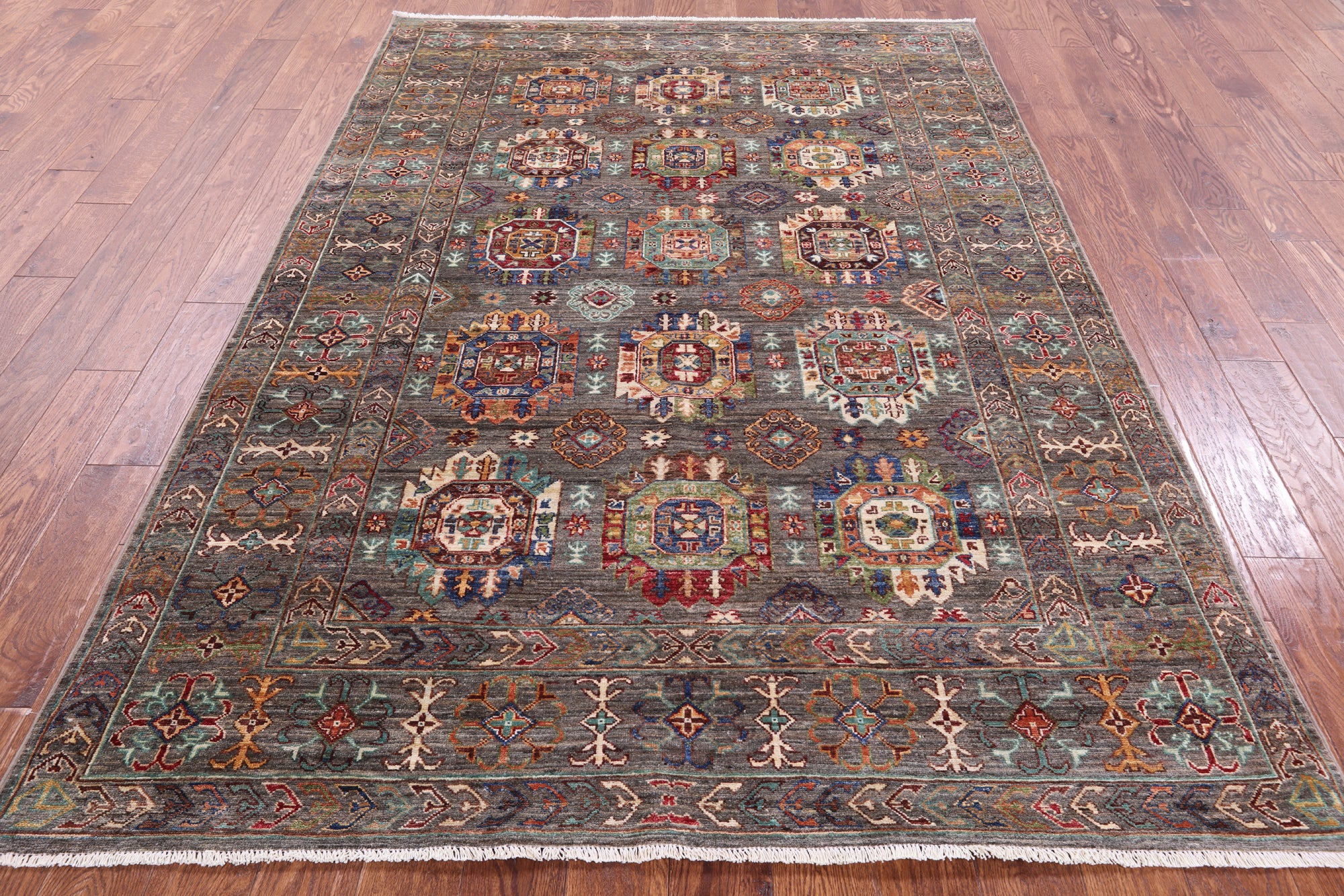 Turkmen Ersari Hand Knotted Wool Rug - 5' 9" X 8' 3" - Golden Nile