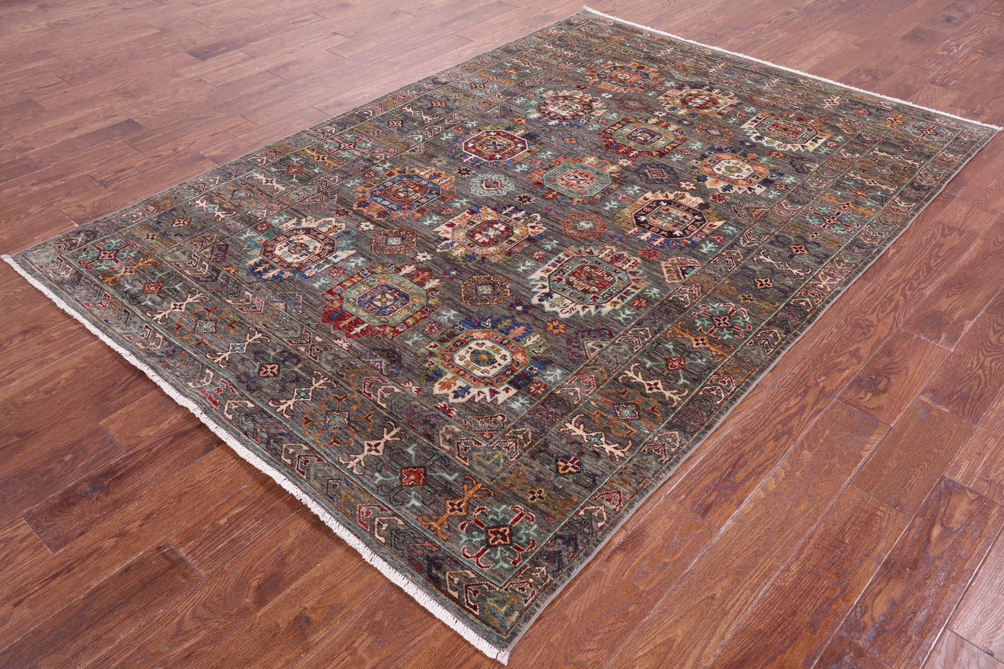Turkmen Ersari Hand Knotted Wool Rug - 5' 9" X 8' 3" - Golden Nile