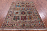 Turkmen Ersari Hand Knotted Wool Rug - 5' 8" X 7' 11" - Golden Nile